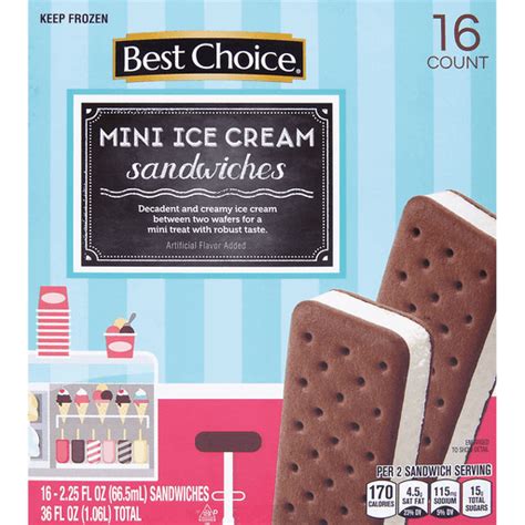 Best Choice 16 Ct Mini Ice Cream Sandwiches Sandwiches And Bars