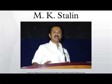 Jump to navigation jump to search. M. K. Stalin - YouTube