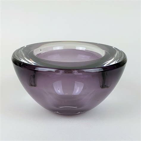 Kristal Color Crystal Glass Mini Bowl Trinket Candle Holder Purple
