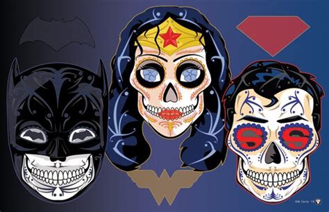 Justice League Sugar Skull 11x17 Print W Batman Superman And Etsy