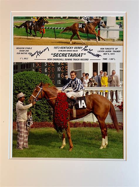 Winners Photo Hand Signed By Penny Chenery And Ron Turcotte — The