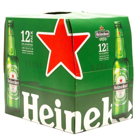 Heineken Lager Beer 12oz Bottle 12 Pack Beer Wine And Liquor