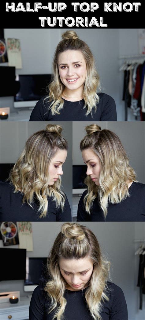 If you want voluminous braids, go for the dutch version. Half Up Top Knot Tutorial | Wavy hairstyles tutorial ...