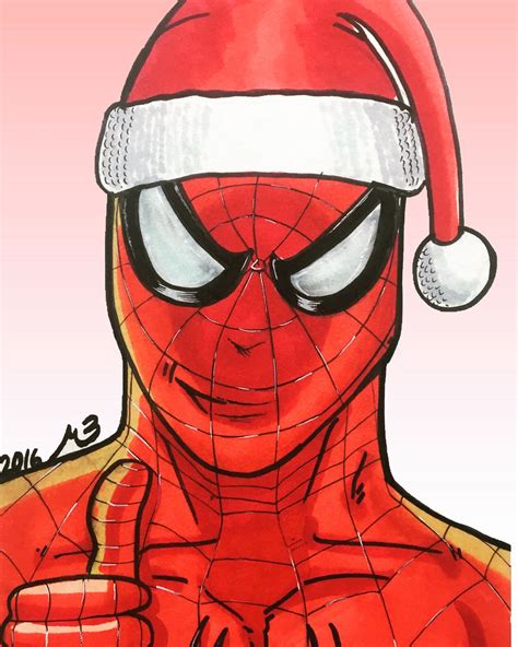 Santa Spidey #spiderman #art #santa #merrychristmas #funny #thumbsup