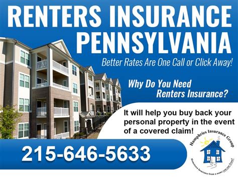 Renters insurance offers liability coverage for your belongings against theft, fire, or a storm. Why do you need Pennsylvania renters insurance? Because it will help you buy back your personal ...