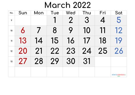 Printable March 2022 Calendar Printable Calendar 2021