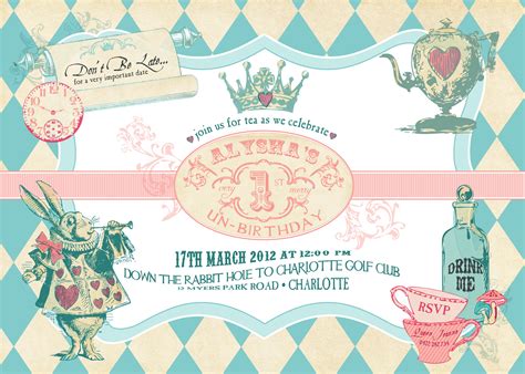 Alice In Wonderland Birthday Invitations Download Hundreds Free
