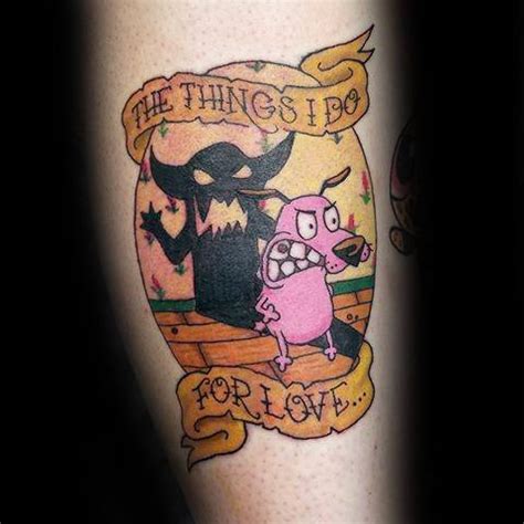 Official courage the cowardly dog fan art featuring your favorite characters. 40 Courage The Cowardly Dog Tattoo Designs For Men ...