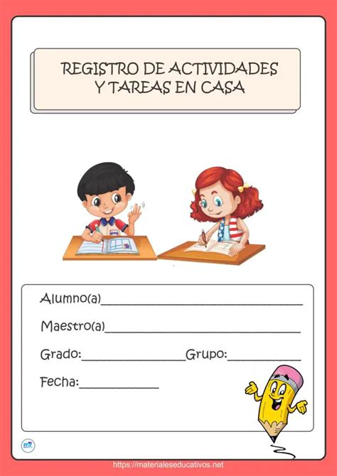 Registro De Actividades Y Tareas En Casa Materiales Educativos