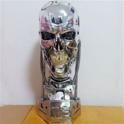 T2 T800 Endoskeleton Skull Resin Statue Life Sized Bust Led Eyes Model