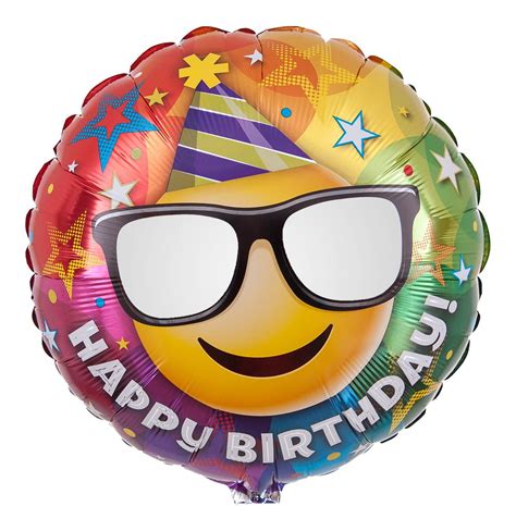 Happy Birthday Ballon Smiley Mit Sonnenbrille Smiley Kreative