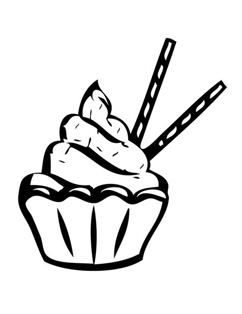Birthday cake line drawing vectors (1,264). Cute Cupcake Coloring Pages - GetColoringPages.com