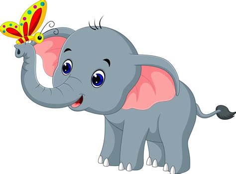 Lindo Elefante De Dibujos Animados 7915683 Vector En Vecteezy