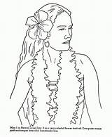 Hawaiian Hawaii Leis Colouring Getdrawings Letscolorit sketch template