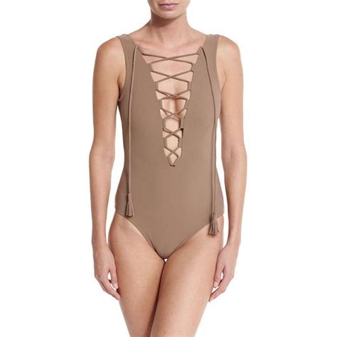 Karla Colletto Entwined Plunge Lace Up One Piece Swimsuit Liked
