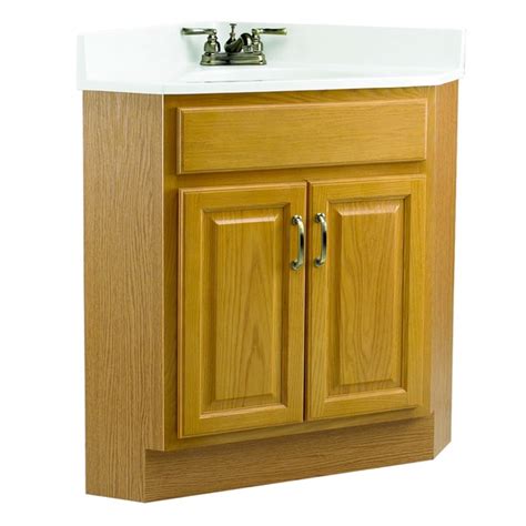 Design House Richland Nutmeg Oak 2 Door Corner Vanity Cabinet Free