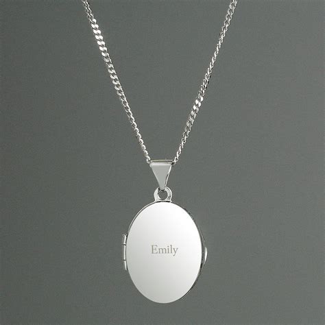 Personalised Oval Locket Sterling Silver Necklace In 2020 Sterling