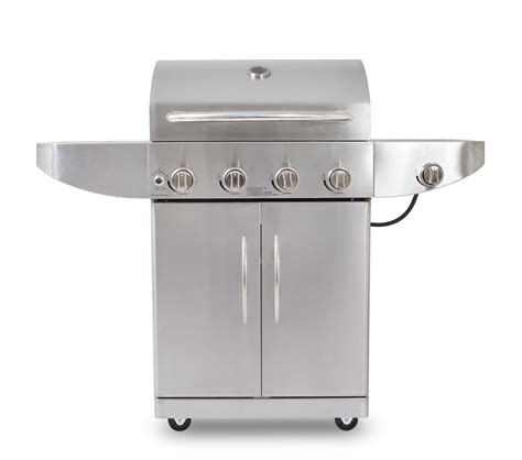Pit Boss Stainless Steel 4 Burner Barbecue Gas Grill With Side Burner