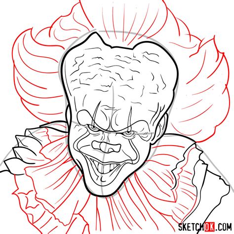 How To Draw Pennywise The Dancing Clown Step By Step Sketchok
