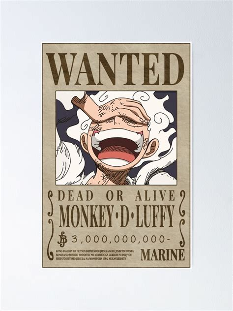 Luffy Wanted Poster Post Wano Updated Bounty Posters Sold By Mila Sku