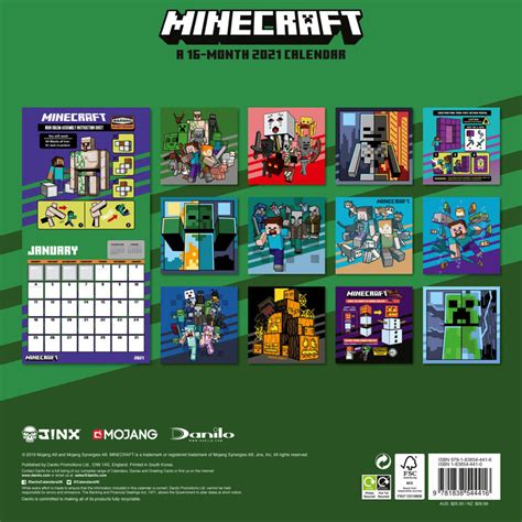 Minecraft Calendarios De Pared 2021 Consíguelos En Posterses