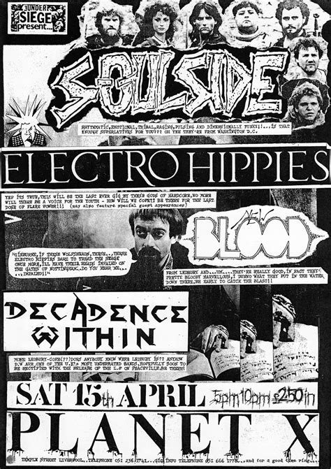 soulside electro hippies april 1989 gig posters concert posters metal posters punk concert