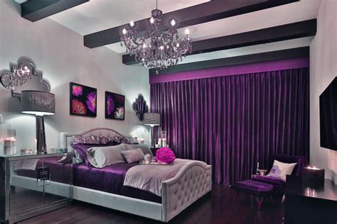 Purple Mediterranean Bedroom With Chandelier Hgtv