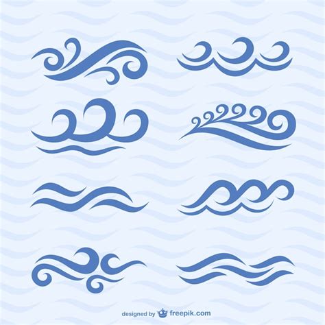 Wave icons | Free Vector