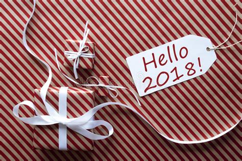Two Ts With Label Text Hello 2018 Stock Photo Image Of
