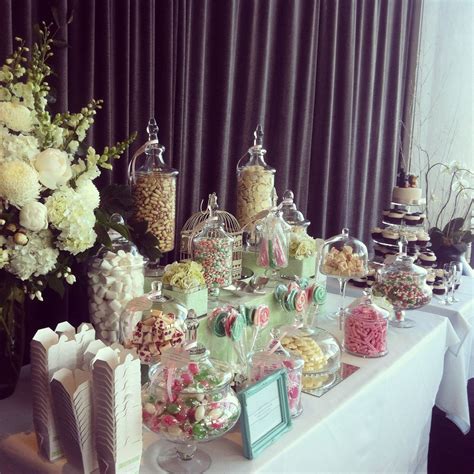 absolutely stunning candy bar set up for one of our beautiful wedding receptions in the