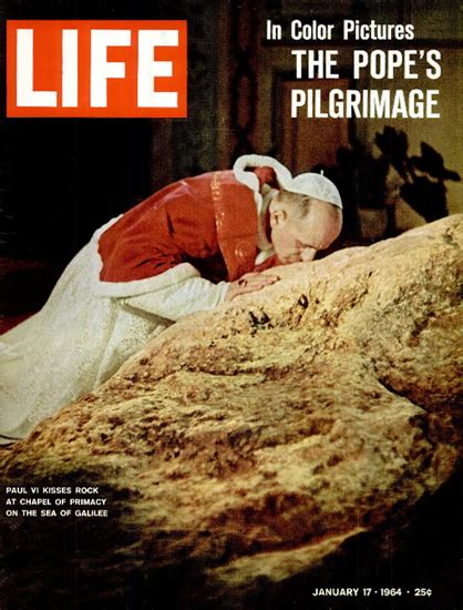 Pope Paul Vi At Chapel Of Primacy 17 Jan 1964 Copyright Life Magazine