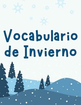 Vocabulario De Invierno Espa Ol Winter Vocabulary Words Spanish Pack