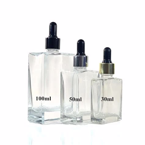 Luxury Essential Oil Frosted Clear 15ml 30ml 50ml 100ml Rectangular