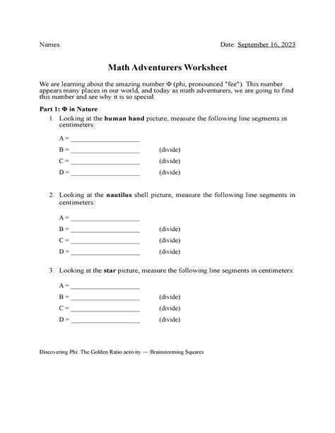 Mmw Activity 1 Notes Names Date September 16 2023 Math