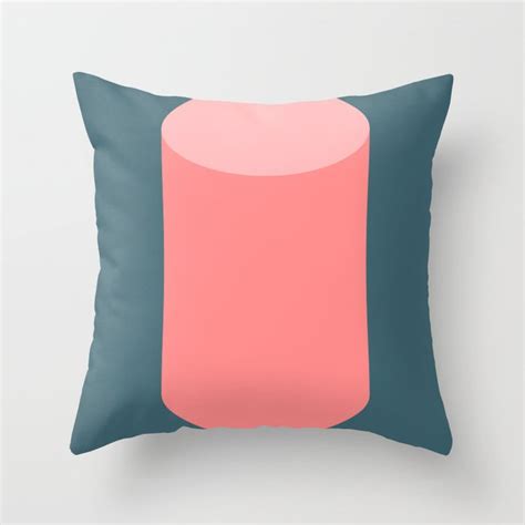 Large cylinder pillow cover brocade neck roll message bolster round cushion case. Cylinder Blue Pink Couch Throw Pillow by The Old Art ...
