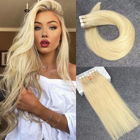 Reysaina 24 Skin Weft Tape In Hair Extensions 613 Bleach