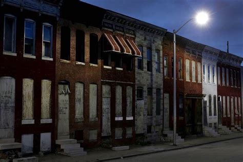 Abandoned Row Houses In Baltimore Md The Light Is On But No One Is