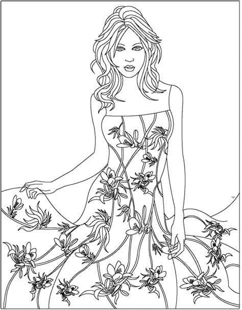 Fashion Dress Coloring Pages For Your Little Girls Coloring Pages