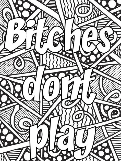 Free Printable Coloring Pages For Adults Swear Words - Printable Templates