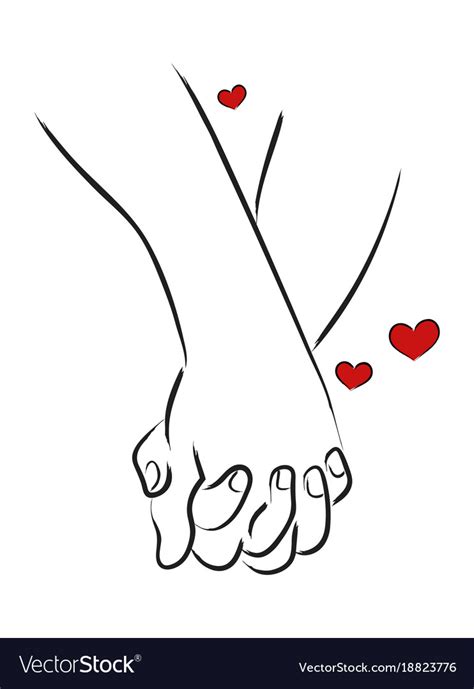 Man And Woman Holding Hands Royalty Free Vector Image