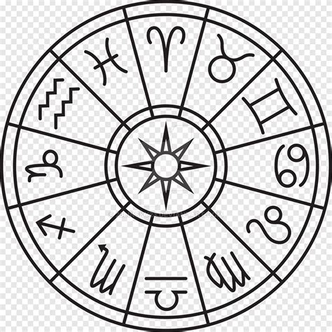 Clipart Of A Black And White Horoscope Zodiac Astrology Circle Royalty