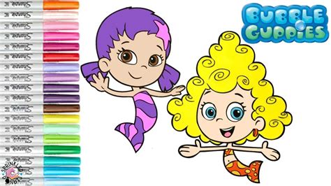 Coloring Bubble Guppies Molly Deema And Oona Merperson Coloring Book