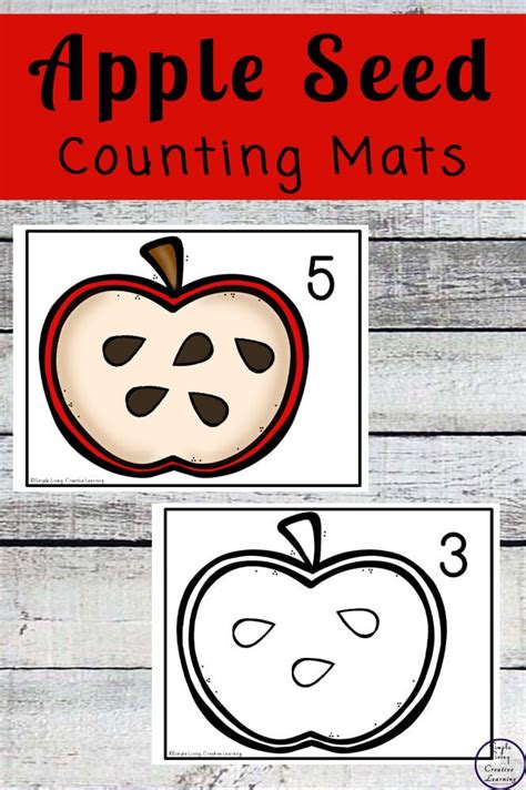 Apple Seed Counting Mats Apple Activities Apple Math Apple Seeds