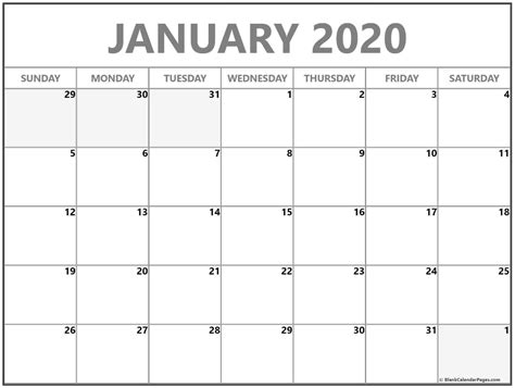 January 9 2020 Calendar Calendar Printables Free Templates