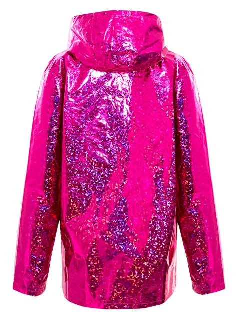 Womens Rain Mac Waterproof Raincoat Sliver Pink Jacket Plus Size 18