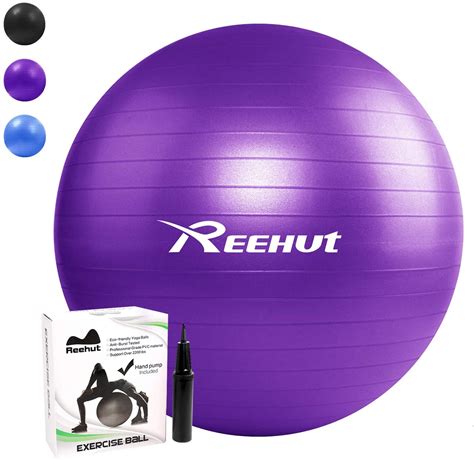 Reehut Exercise Ball 55cm 65cm 75cm Anti Burst Core With Pump And Manual