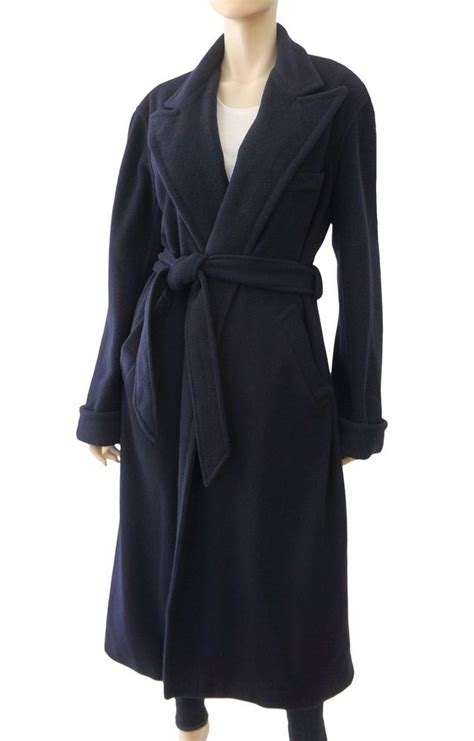 Ralph lauren lauren ralph lauren women's floral embroidered denim jacket top. RALPH LAUREN COLLECTION Long Belted Navy Cashmere Coat 8 # ...