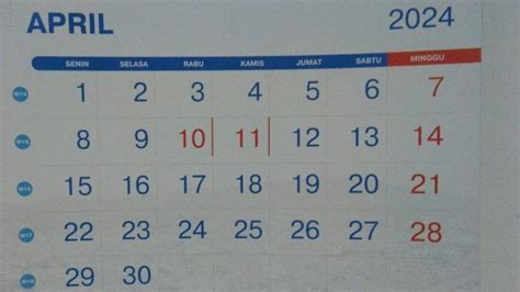 Kalender April 2024 Libur Cuti Bersama Idul Fitri Hitung Mundur Lebaran
