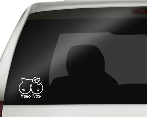 5x Hello Kitty Titty Breasts Decal Funny Car Vinyl Sticker Window Euro Racing Ebay
