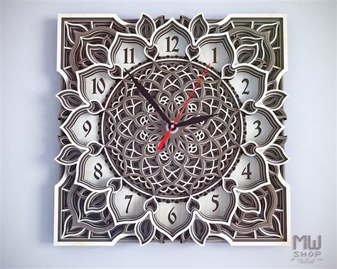 C04 Wall Clock Dxf File For Laser Cut And Cnc Router Laser Etsy